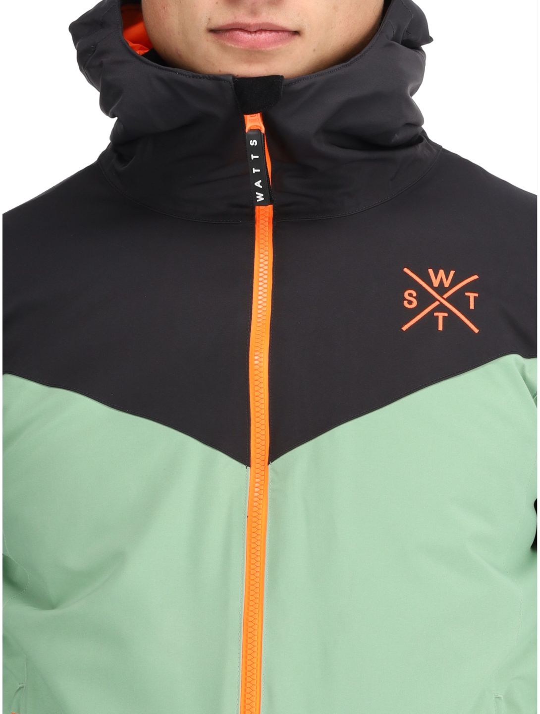 Watts, STORM chaqueta de esquí hombres Sage / Fluo Orange naranja, verde 