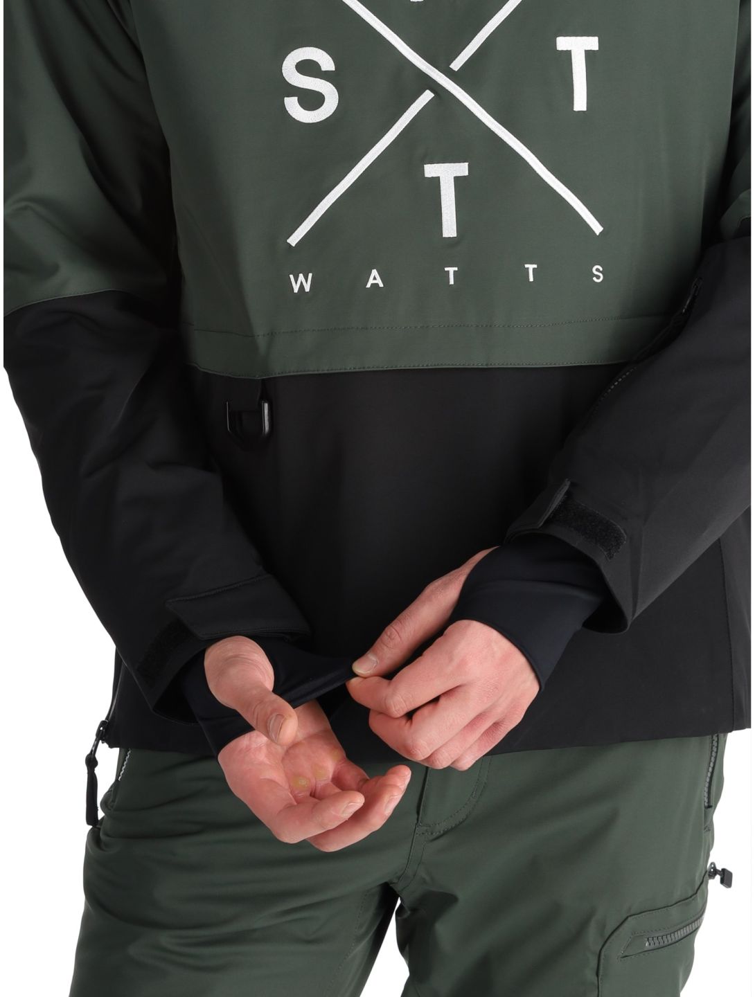 Watts, XMETOD anorak hombres Green / Black negro, verde 