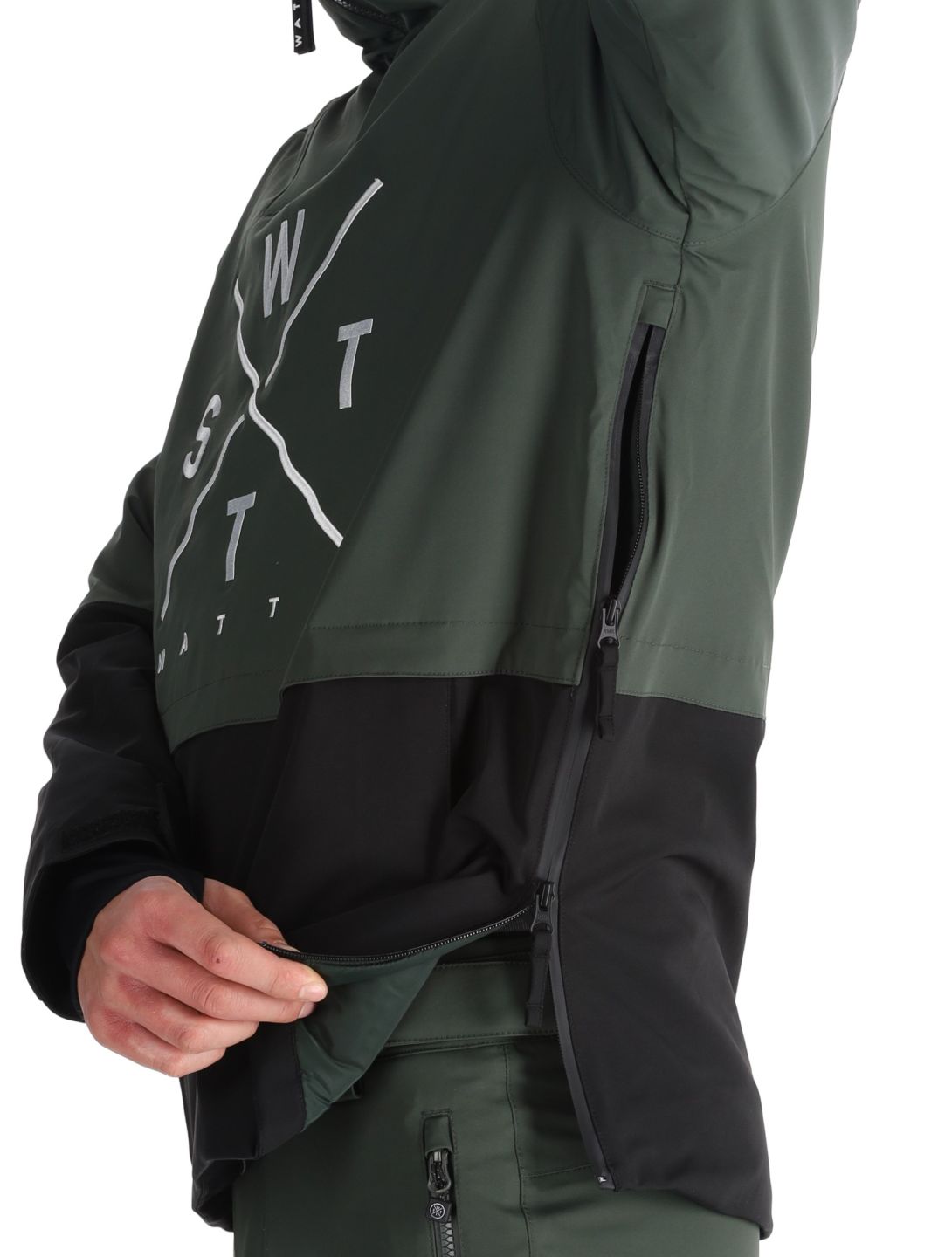 Watts, XMETOD anorak hombres Green / Black negro, verde 