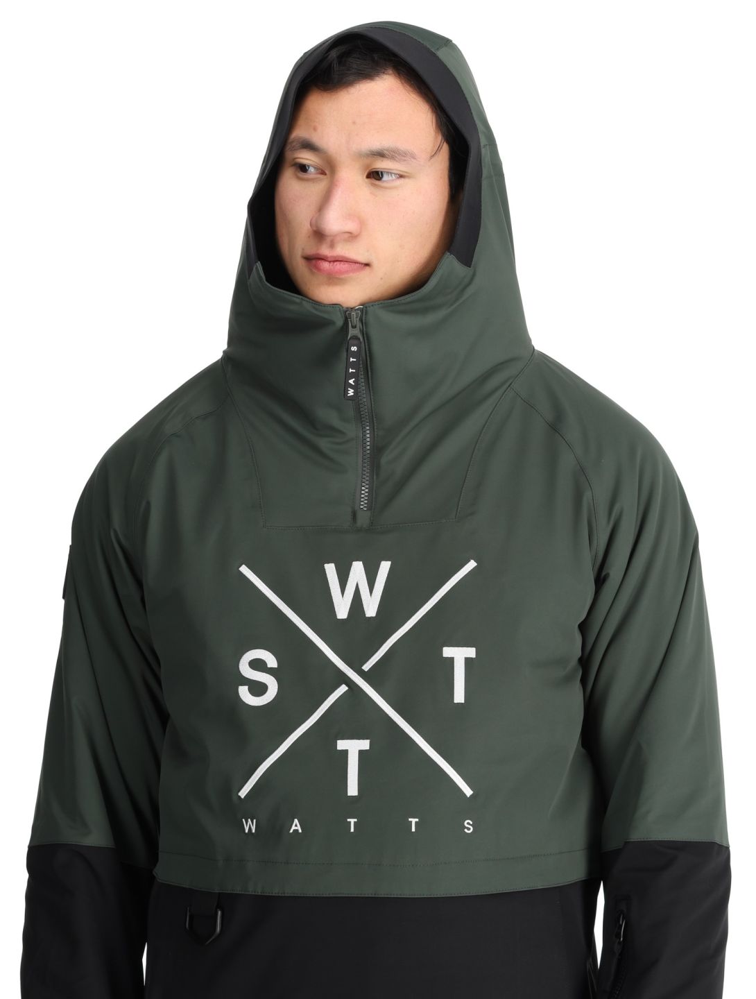 Watts, XMETOD anorak hombres Green / Black negro, verde 