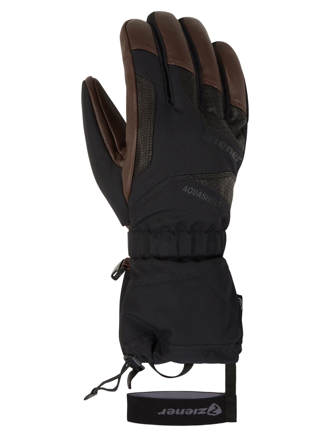 Ziener, Gaiku AS® AW guantes de esquí hombres Black Dark Brown marrón, negro 