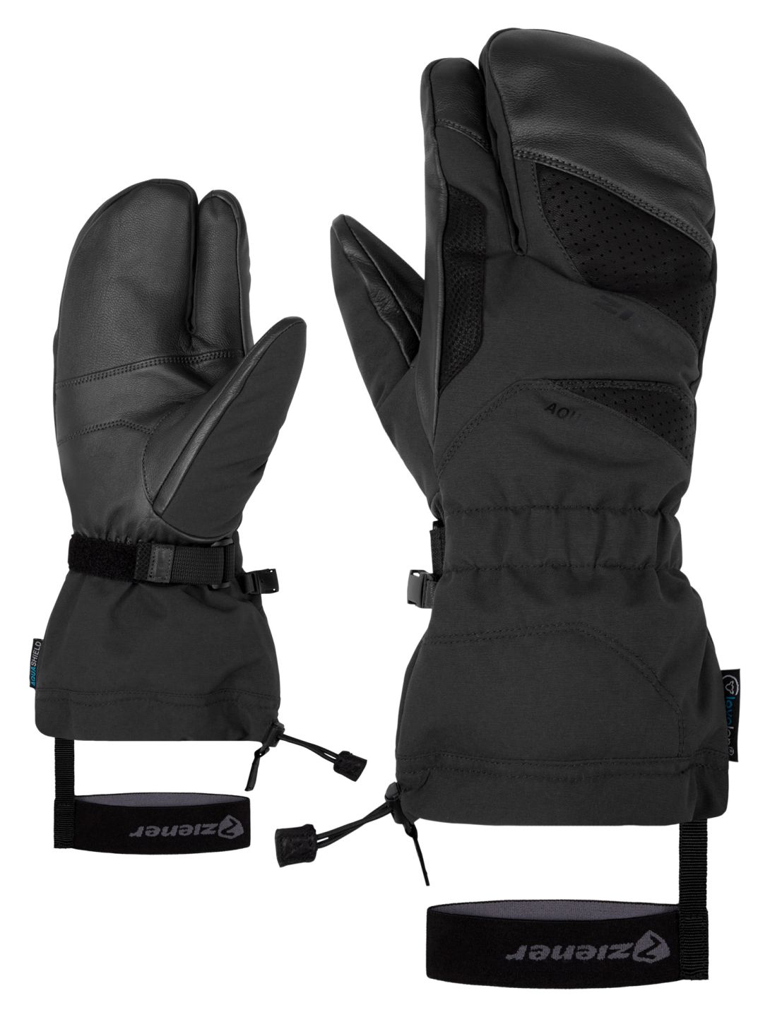 Ziener, Gaikuso AS® AW Lobster guantes de esquí hombres Black negro 