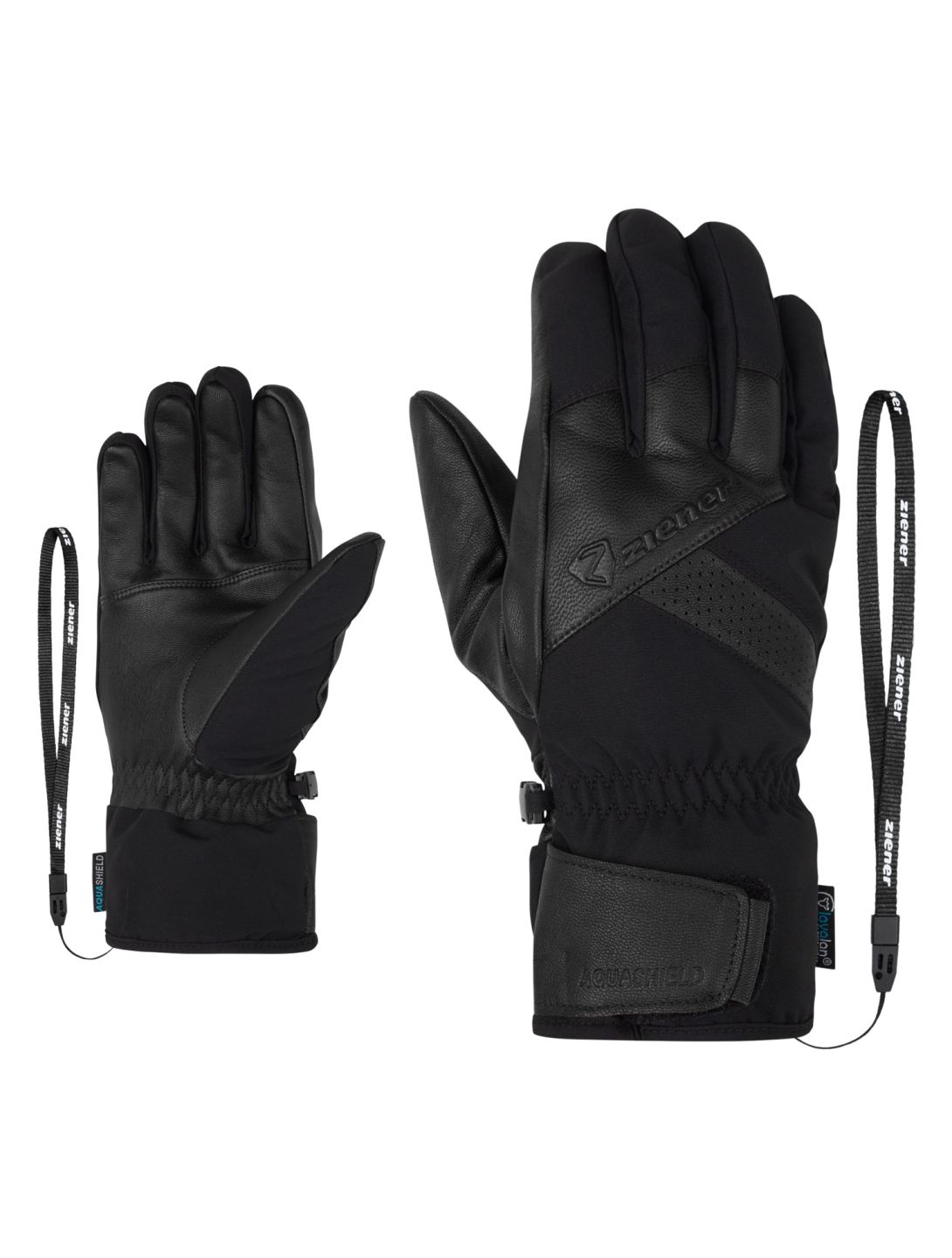 Ziener, Getter AS® AW guantes de esquí hombres Black negro 