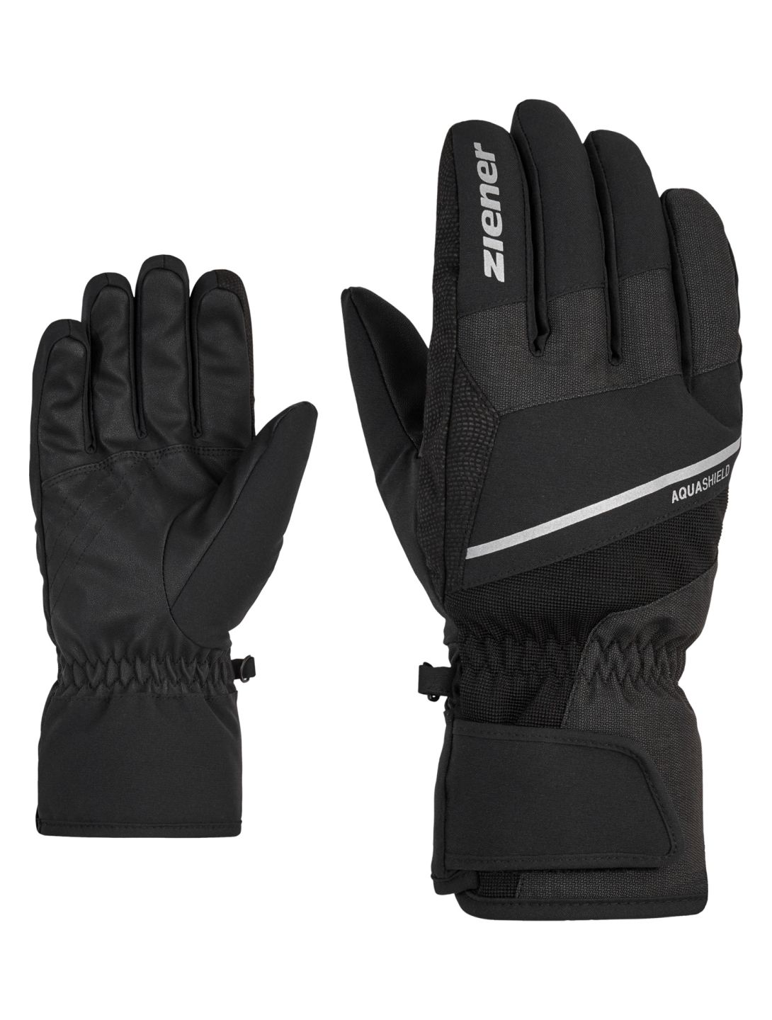 Ziener, Gezim AS® guantes de esquí hombres Black Tec gris, negro 