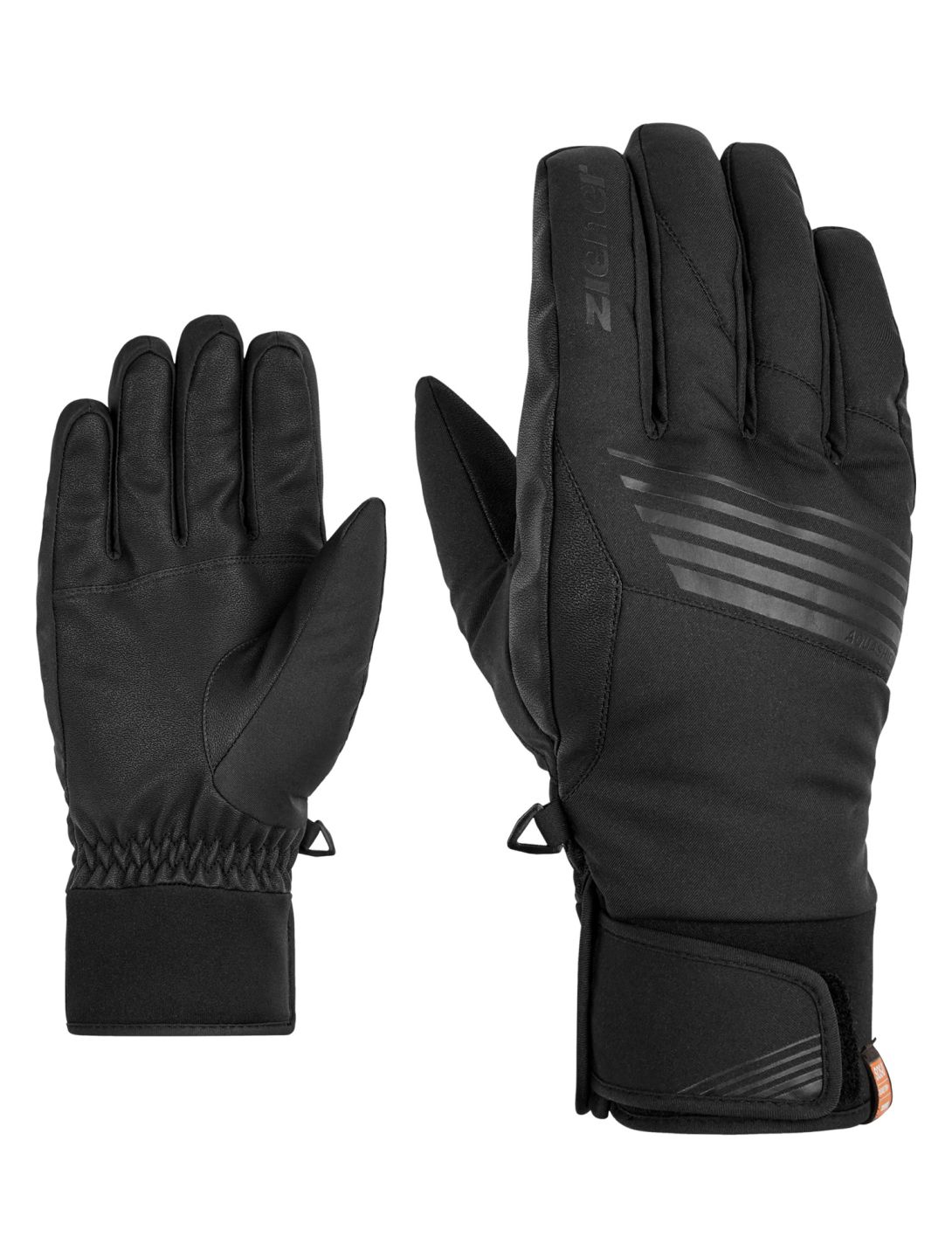 Ziener, Giljano AS® PR guantes de esquí hombres SOS-ID gris, negro 