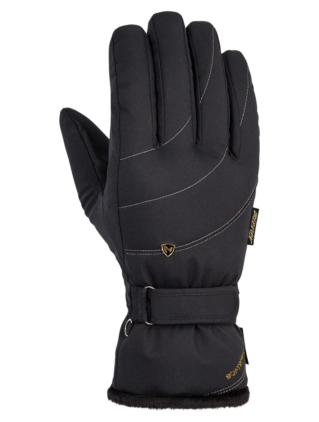 Ziener, Kahli PR Lady guantes de esquí mujeres Black Gold Art Goud, negro 