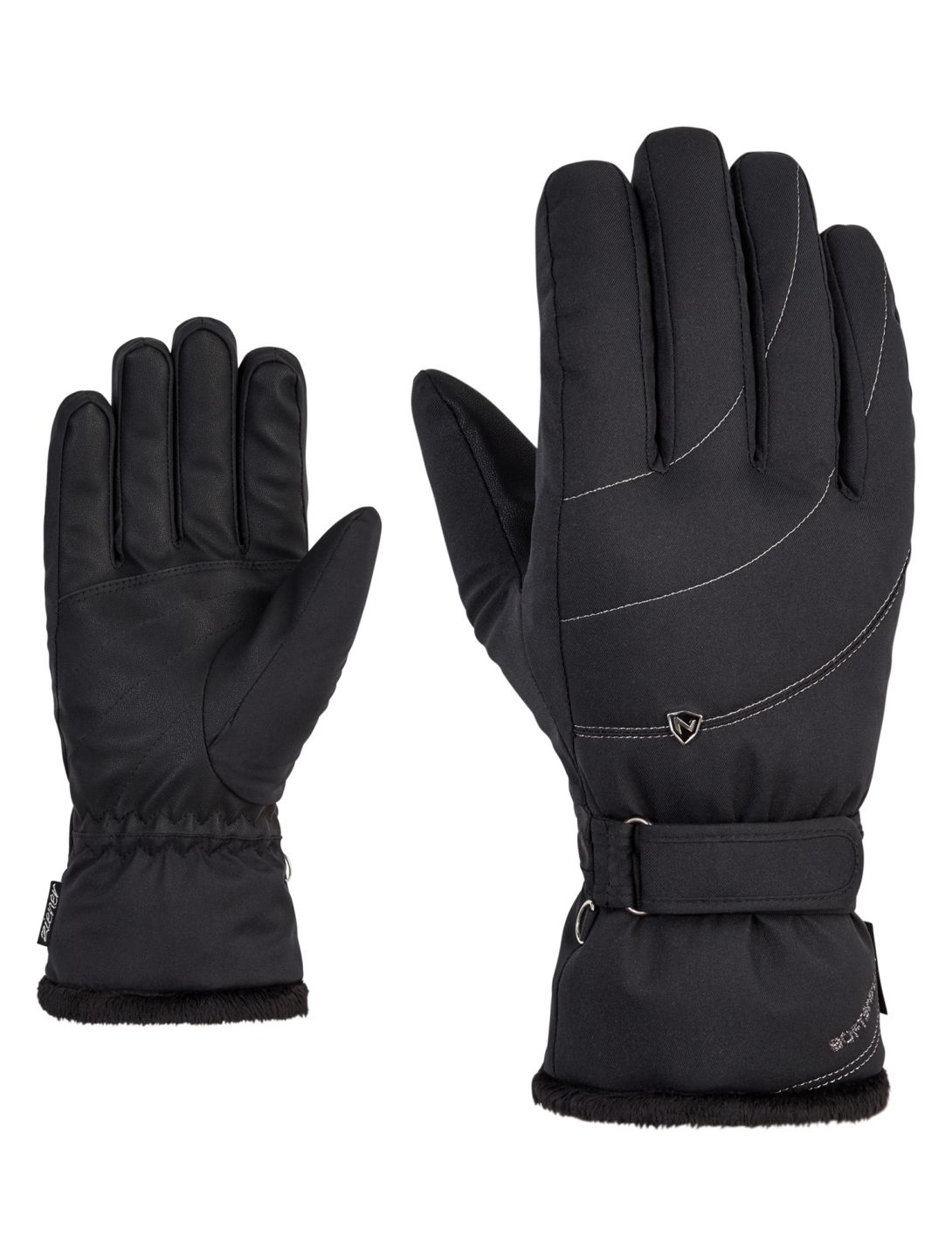 Ziener, Kahli PR Lady guantes de esquí mujeres Black negro 