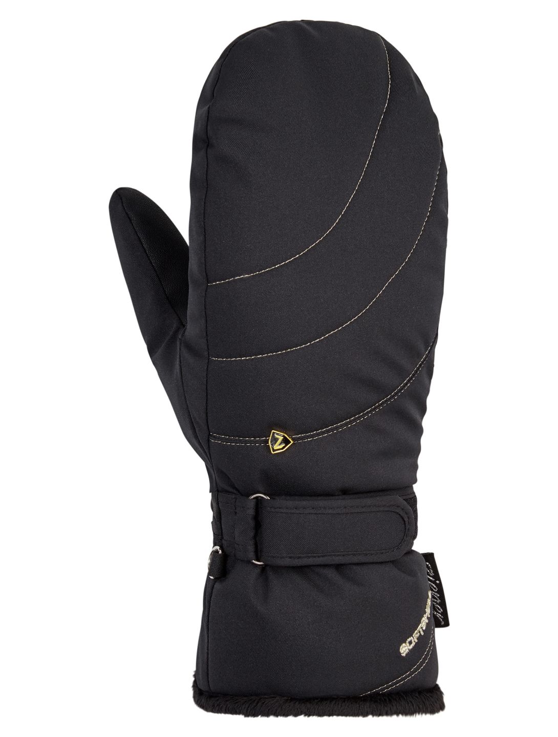 Ziener, Kahlia PR Mitten Lady guantes mujeres Black Gold Art Goud, negro 