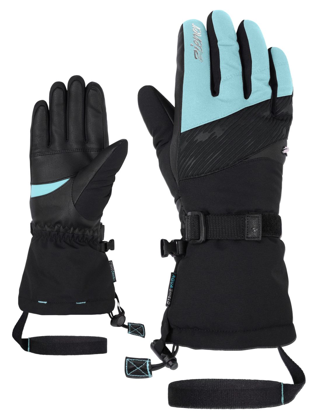 Ziener, Kalice AS® guantes de esquí mujeres Black River Blue azul 