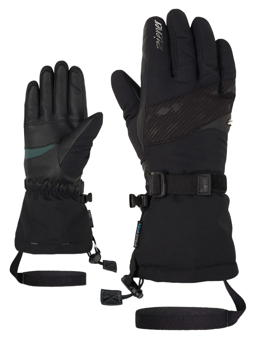 Ziener, Kalice AS® guantes de esquí mujeres Black negro 