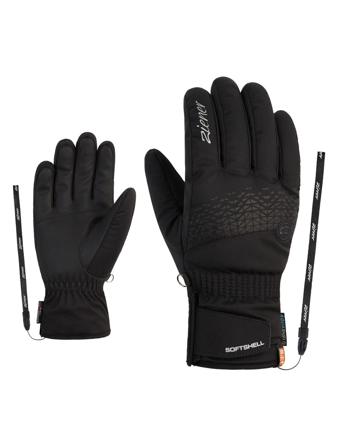 Ziener, Keona AS guantes de esquí mujeres SOS-ID gris, negro 