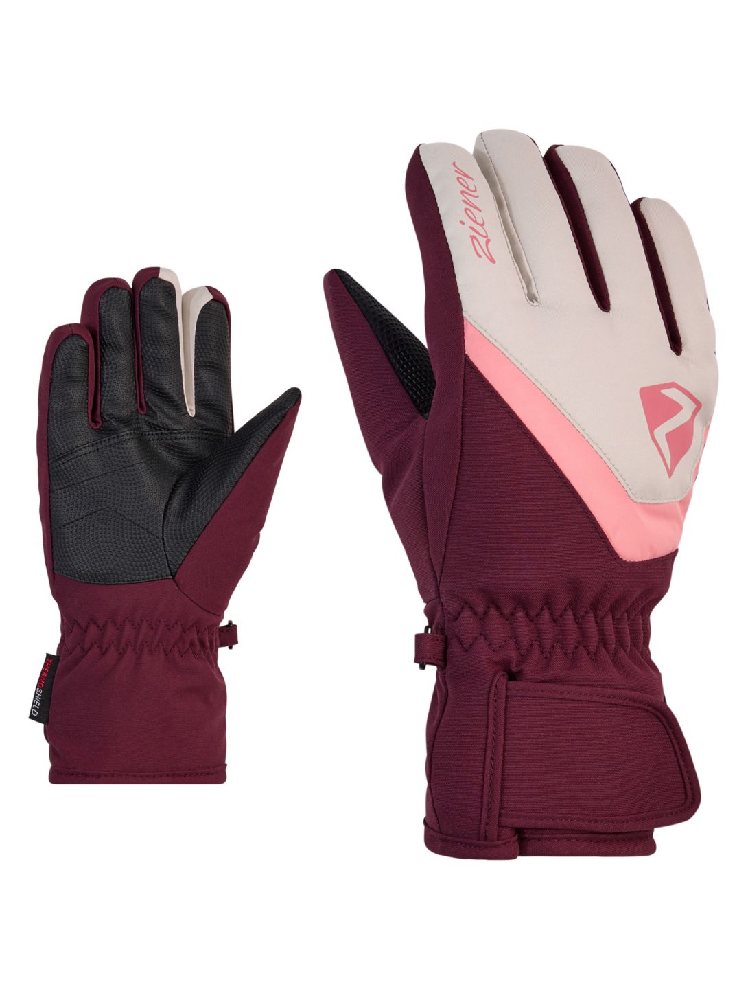 Ziener, Loriko AS guantes de esquí niños Velvet Red rojo 