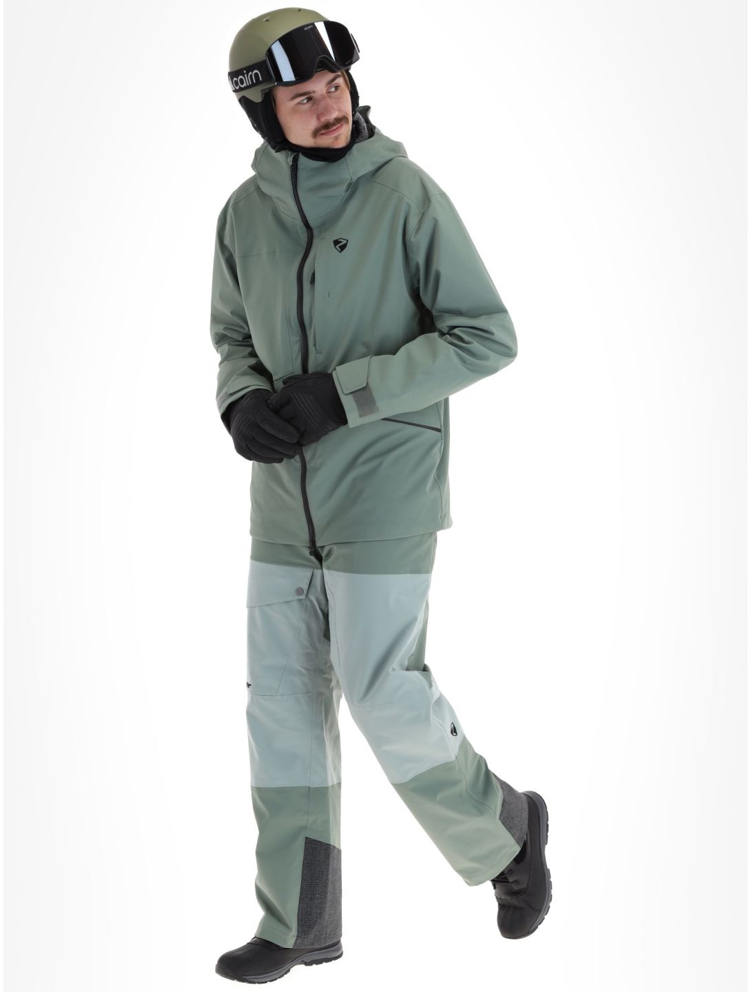 Ziener, Tahan chaqueta de esquí hardshell hombres Green Mud verde 