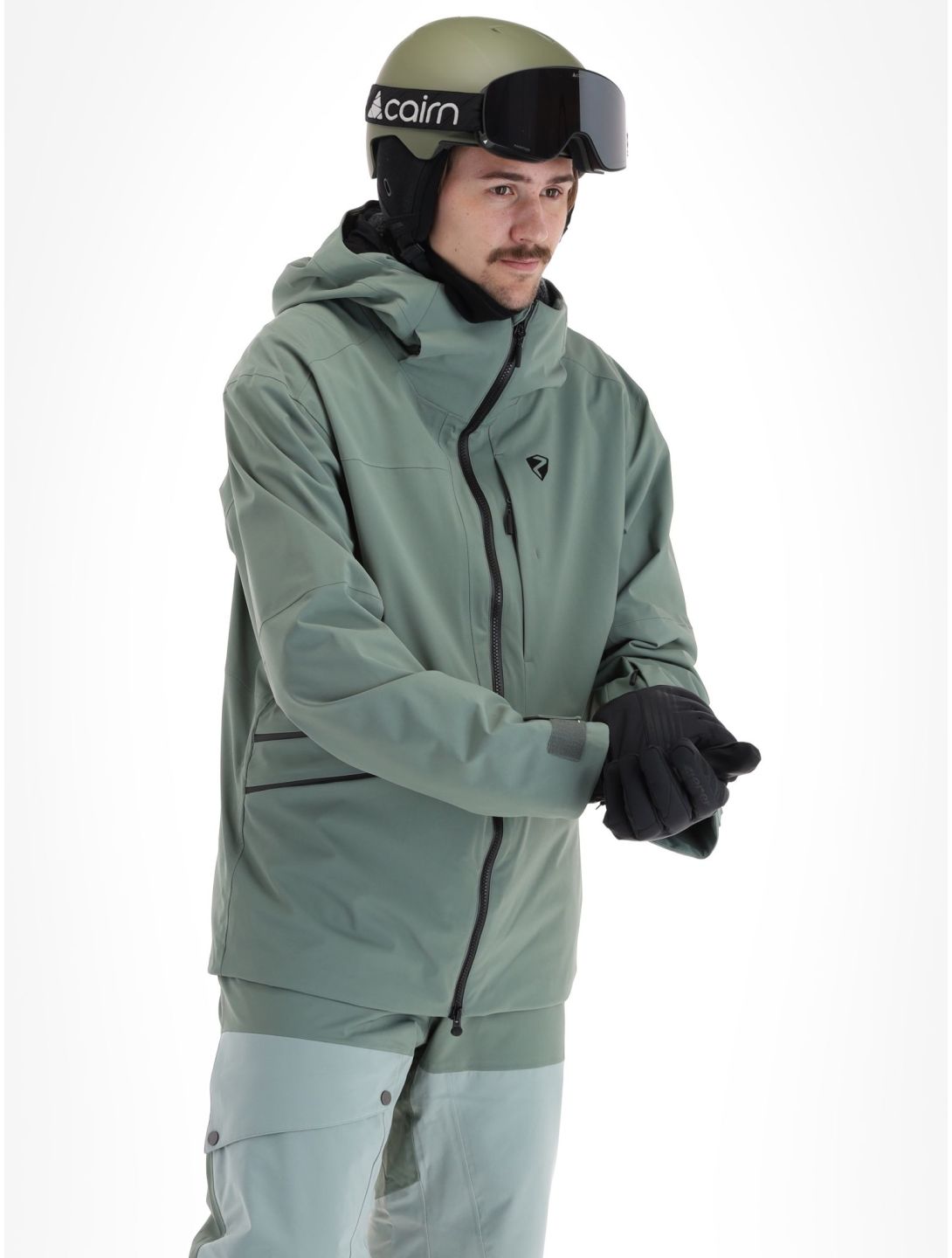 Ziener, Tahan chaqueta de esquí hardshell hombres Green Mud verde 