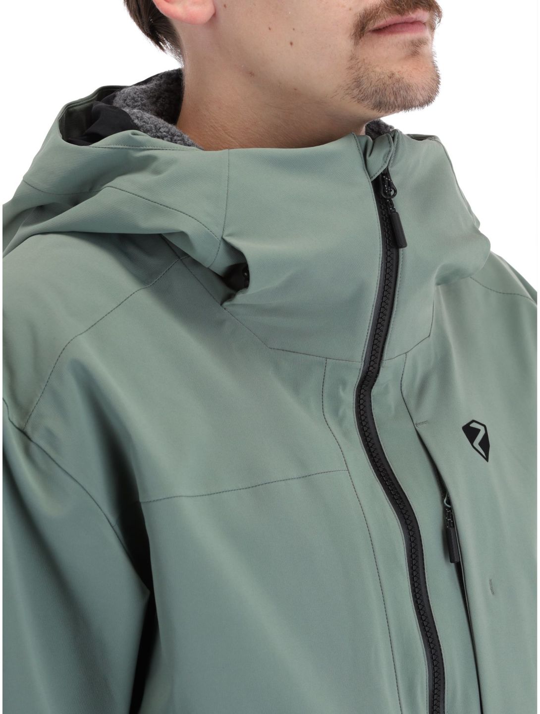 Ziener, Tahan chaqueta de esquí hardshell hombres Green Mud verde 