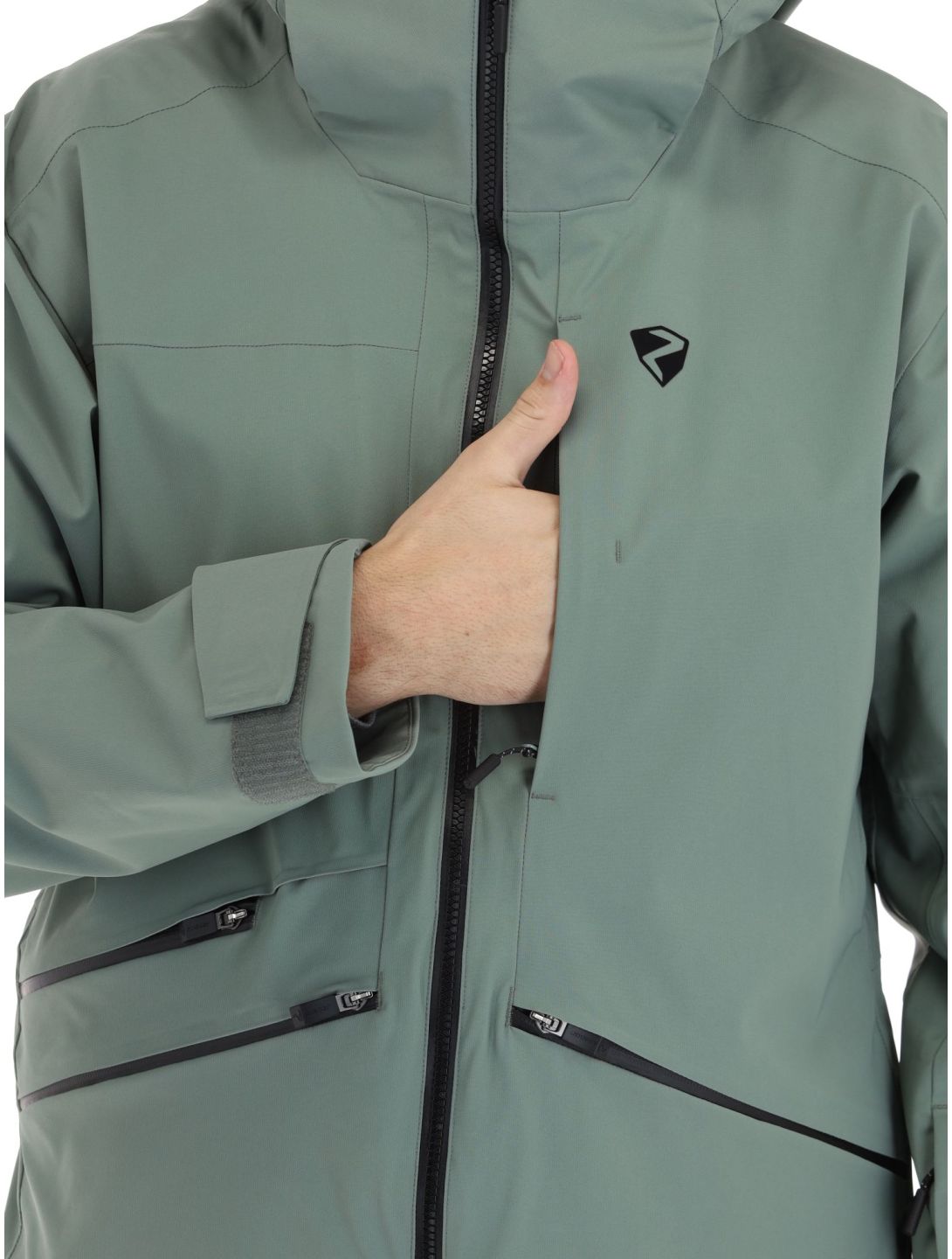 Ziener, Tahan chaqueta de esquí hardshell hombres Green Mud verde 