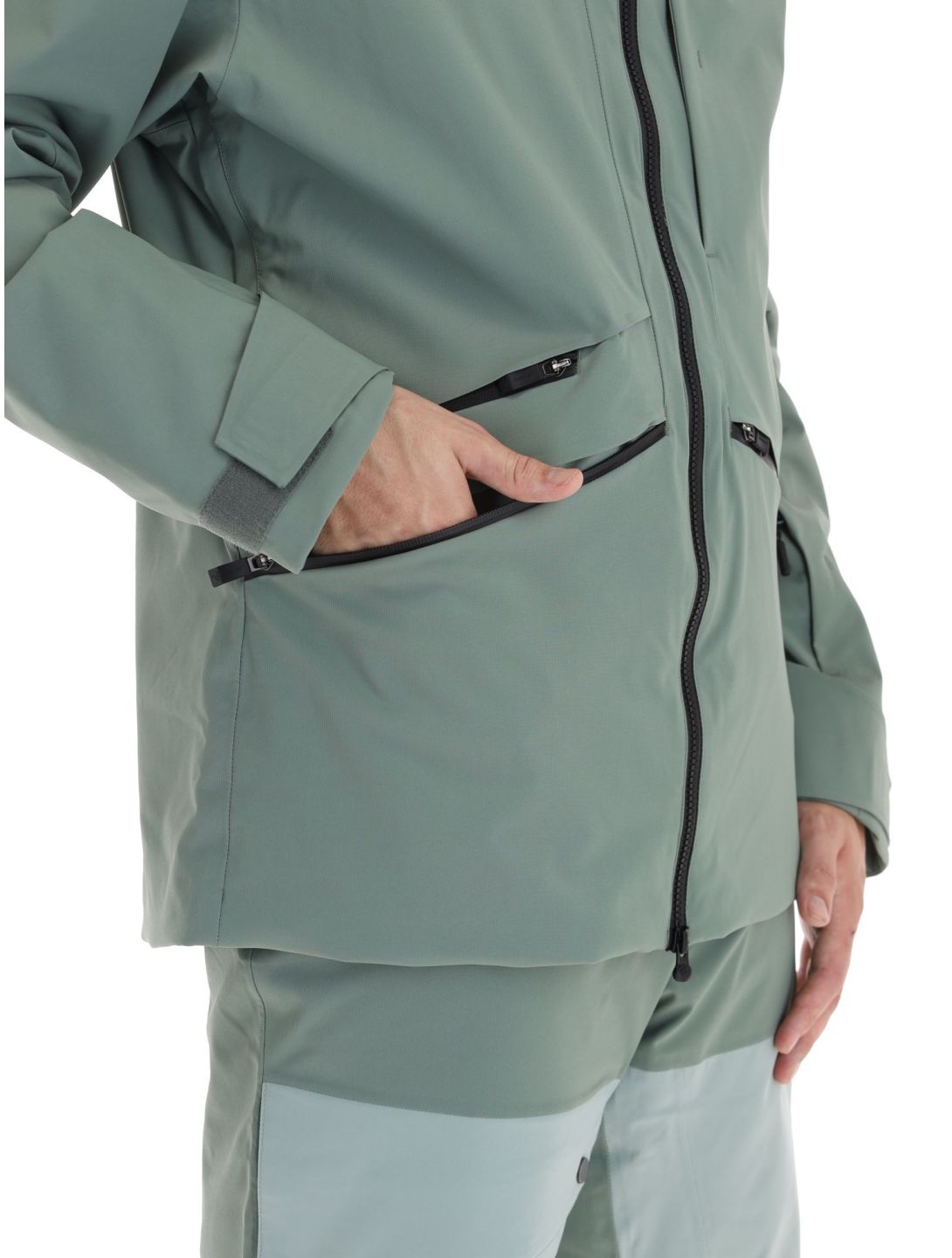 Ziener, Tahan chaqueta de esquí hardshell hombres Green Mud verde 