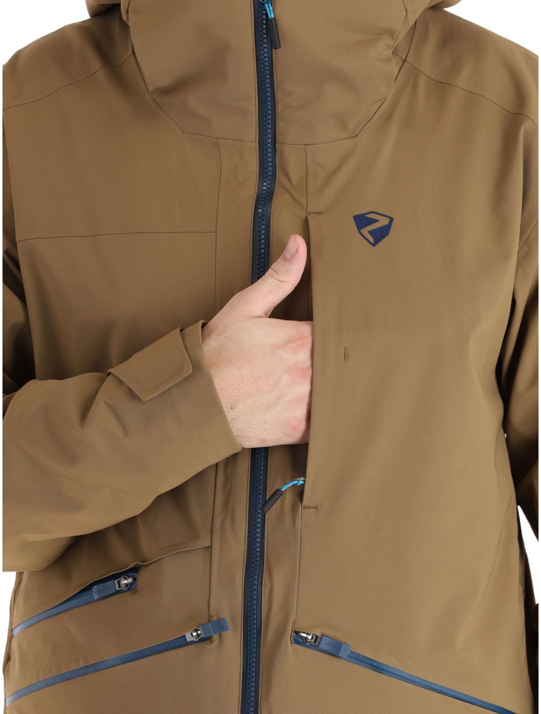 Ziener, Tahan chaqueta de esquí hardshell hombres Walnut marrón 