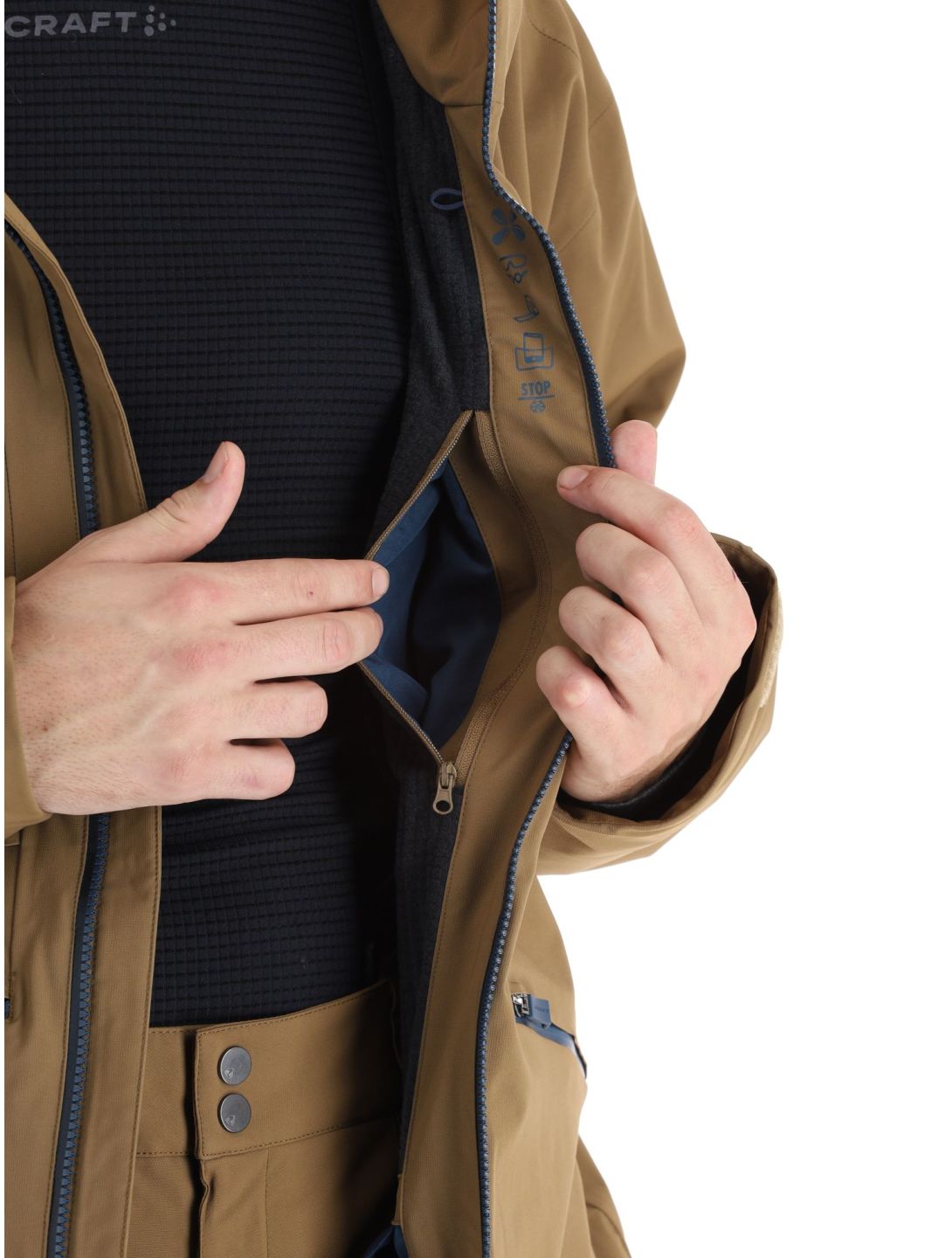 Ziener, Tahan chaqueta de esquí hardshell hombres Walnut marrón 