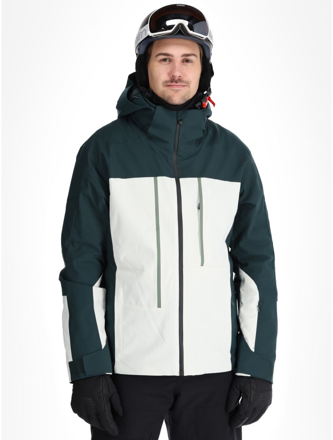 Ziener, Taponga chaqueta de esquí hombres Dark Jungle blanco, verde 