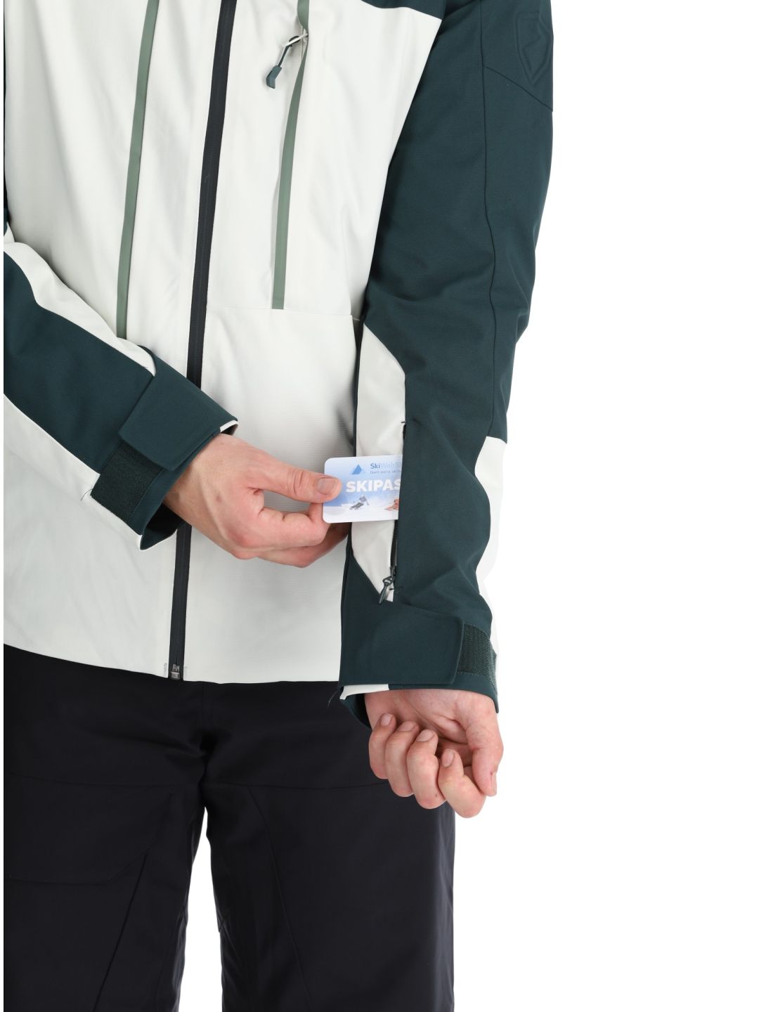 Ziener, Taponga chaqueta de esquí hombres Dark Jungle blanco, verde 