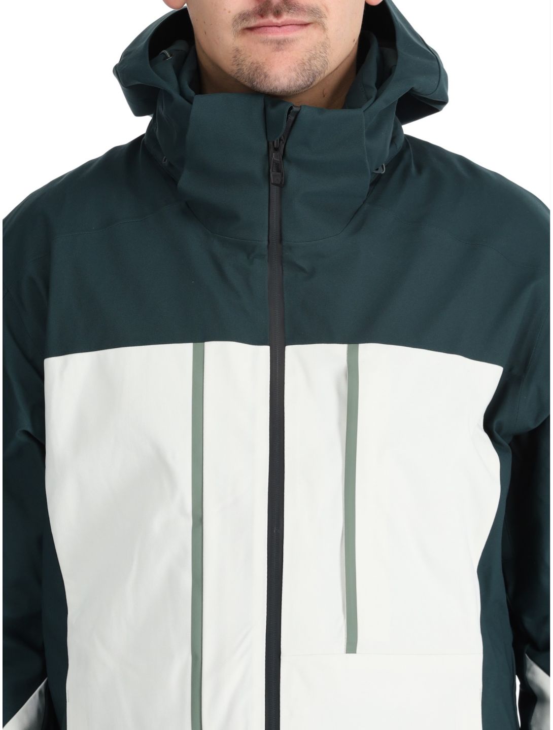 Ziener, Taponga chaqueta de esquí hombres Dark Jungle blanco, verde 