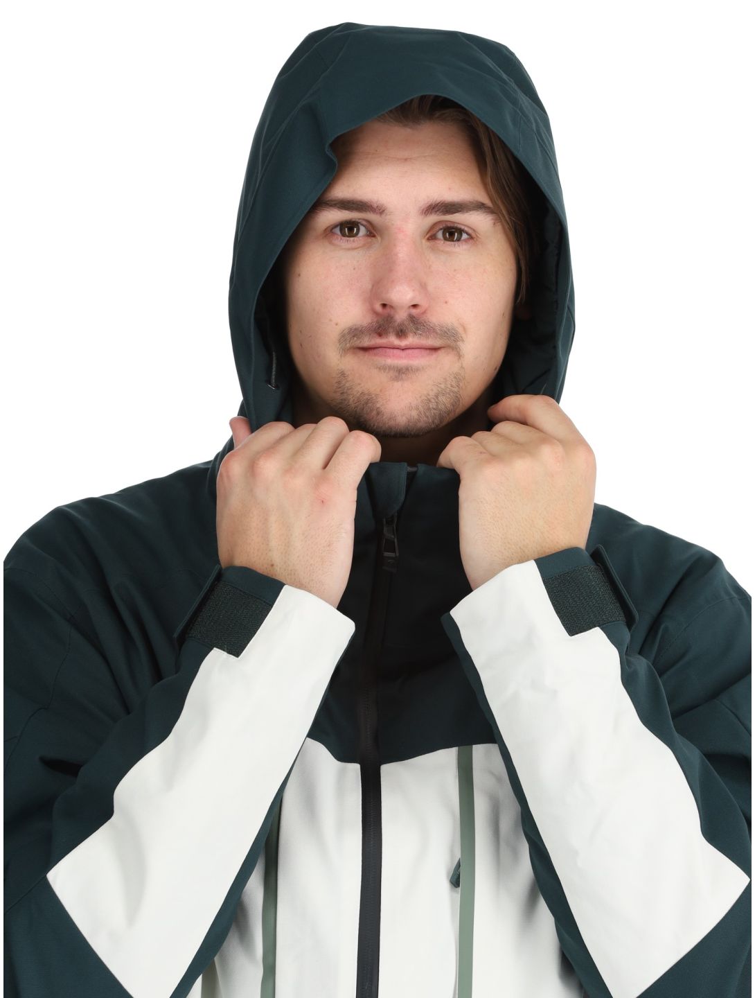 Ziener, Taponga chaqueta de esquí hombres Dark Jungle blanco, verde 