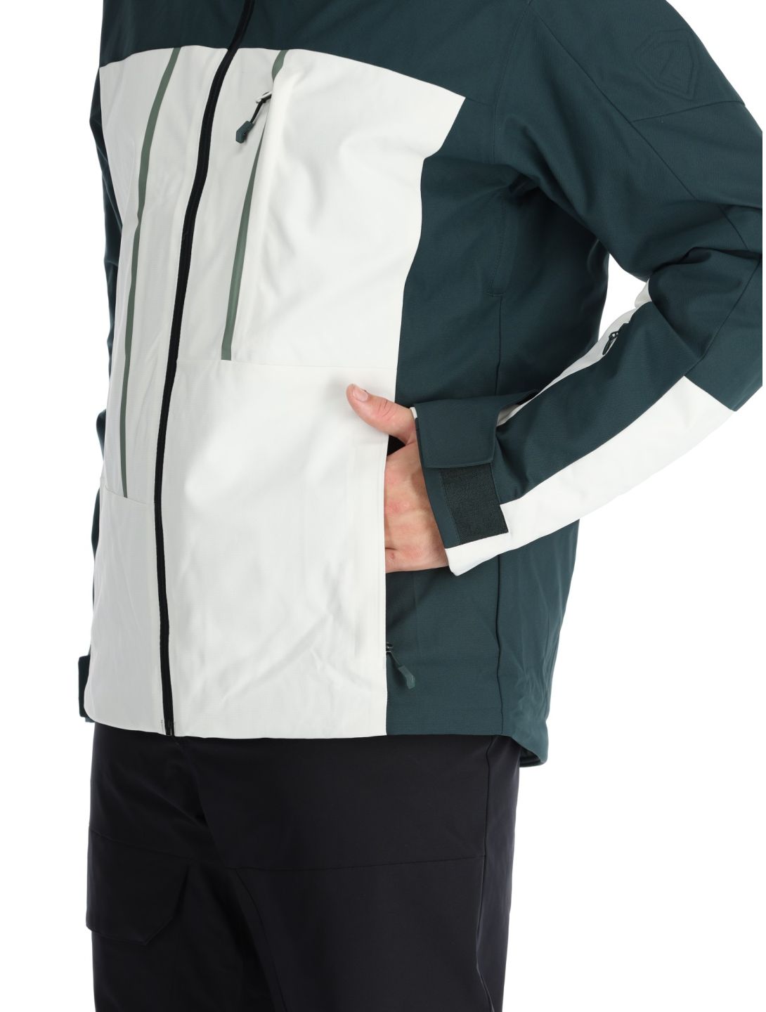 Ziener, Taponga chaqueta de esquí hombres Dark Jungle blanco, verde 