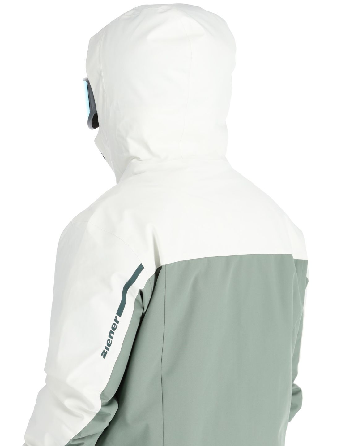 Ziener, Timbarra chaqueta de esquí hombres Dark Jungle blanco, verde 