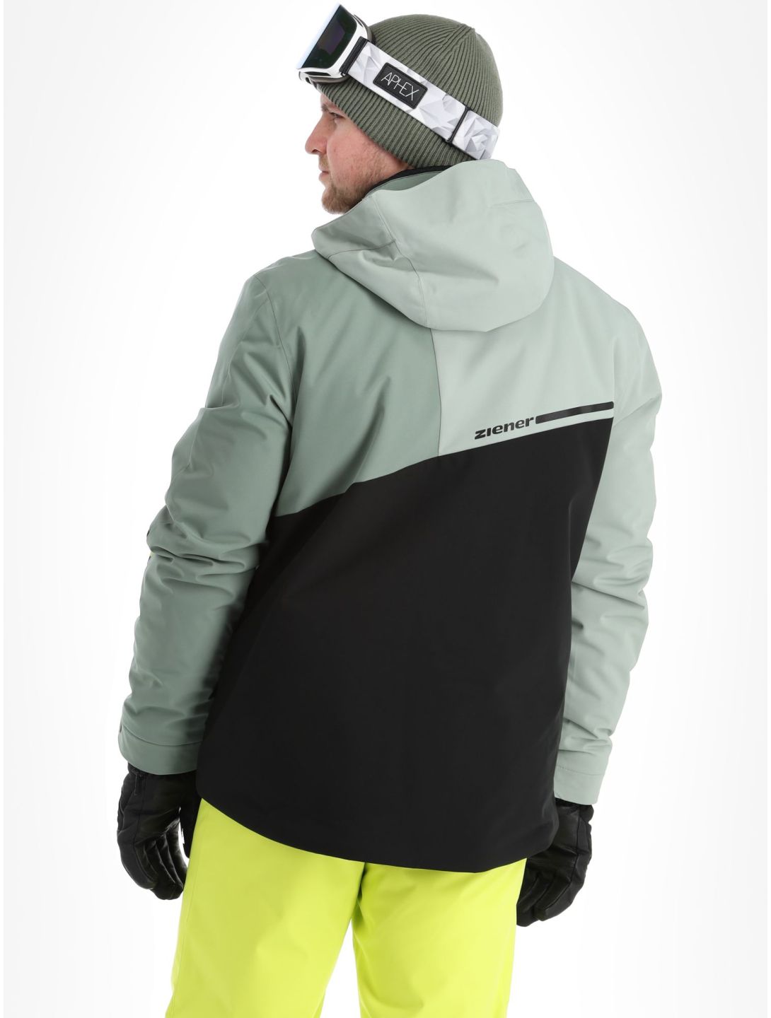 Ziener, Timpa chaqueta de esquí hombres Black.Green Mud negro, verde 