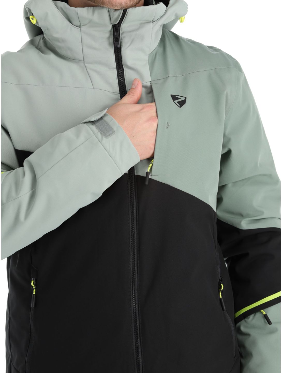 Ziener, Timpa chaqueta de esquí hombres Black.Green Mud negro, verde 