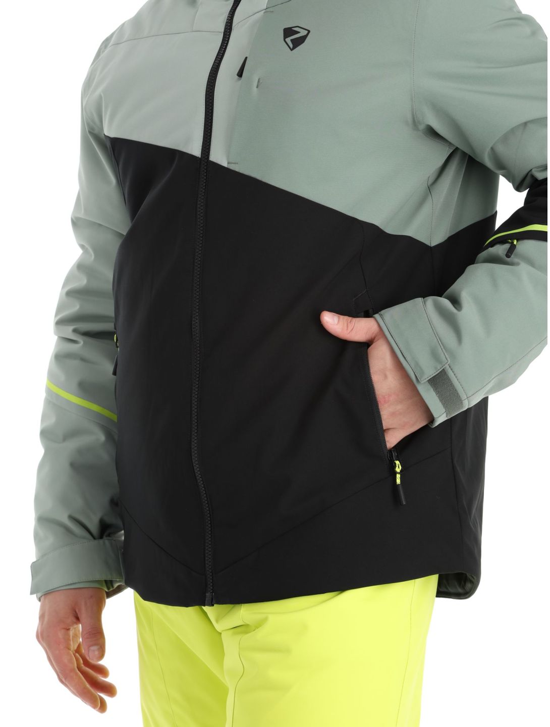 Ziener, Timpa chaqueta de esquí hombres Black.Green Mud negro, verde 