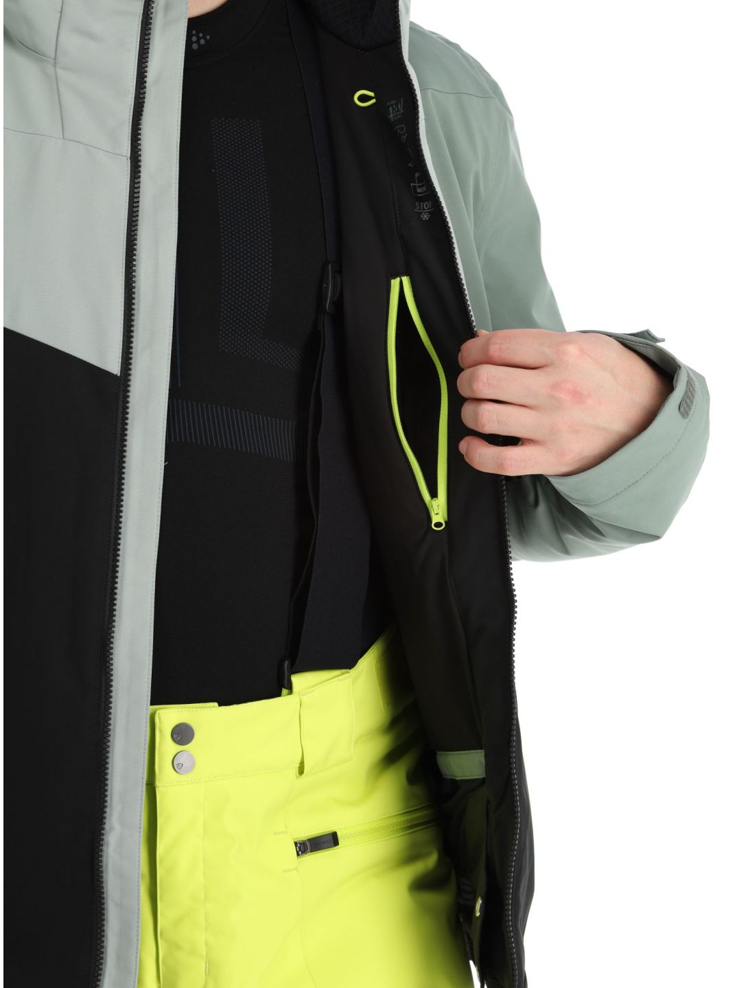 Ziener, Timpa chaqueta de esquí hombres Black.Green Mud negro, verde 