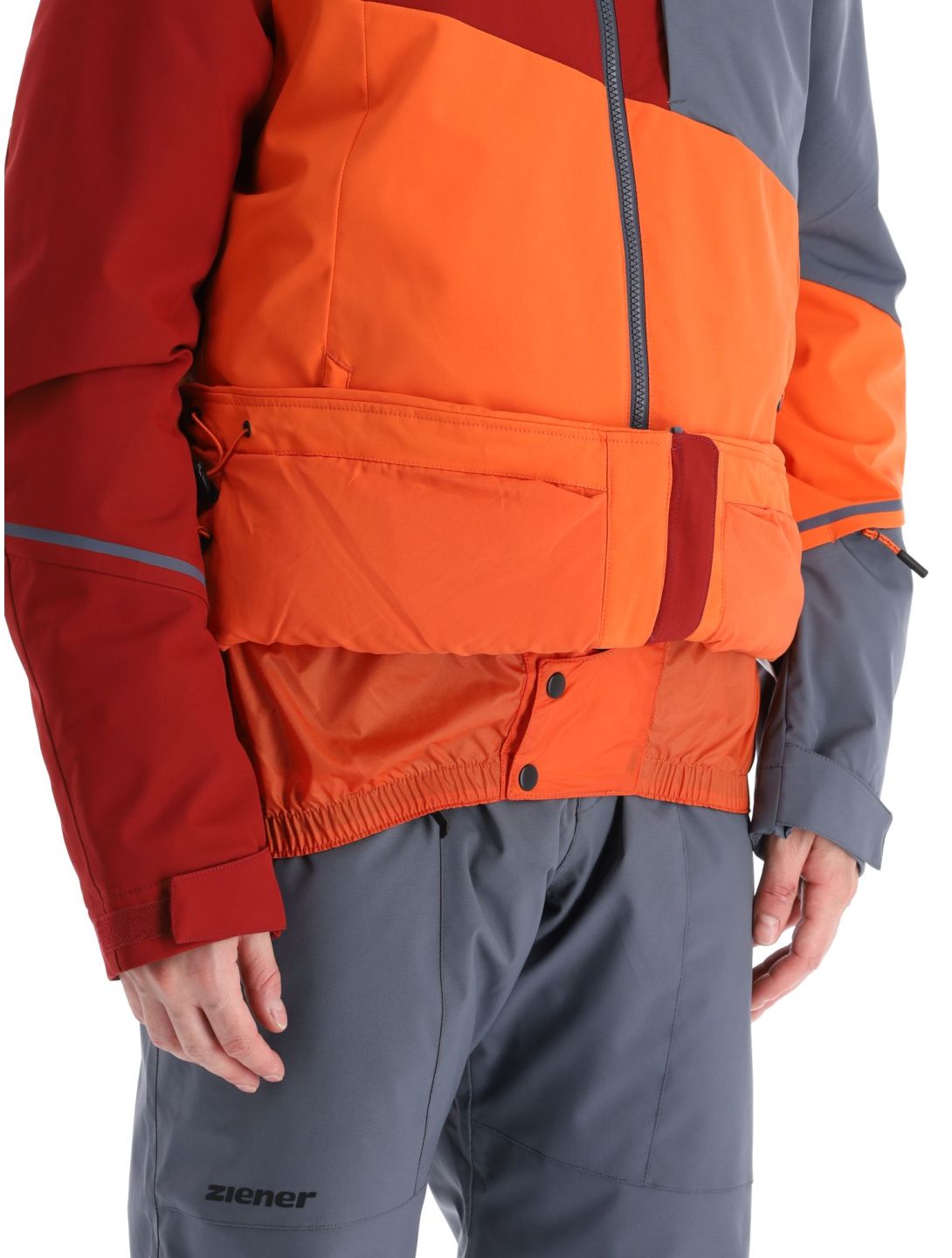 Ziener, Timpa chaqueta de esquí hombres Burnt Orange gris, naranja, rojo 