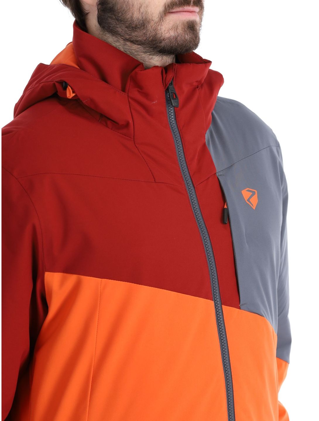 Ziener, Timpa chaqueta de esquí hombres Burnt Orange gris, naranja, rojo 