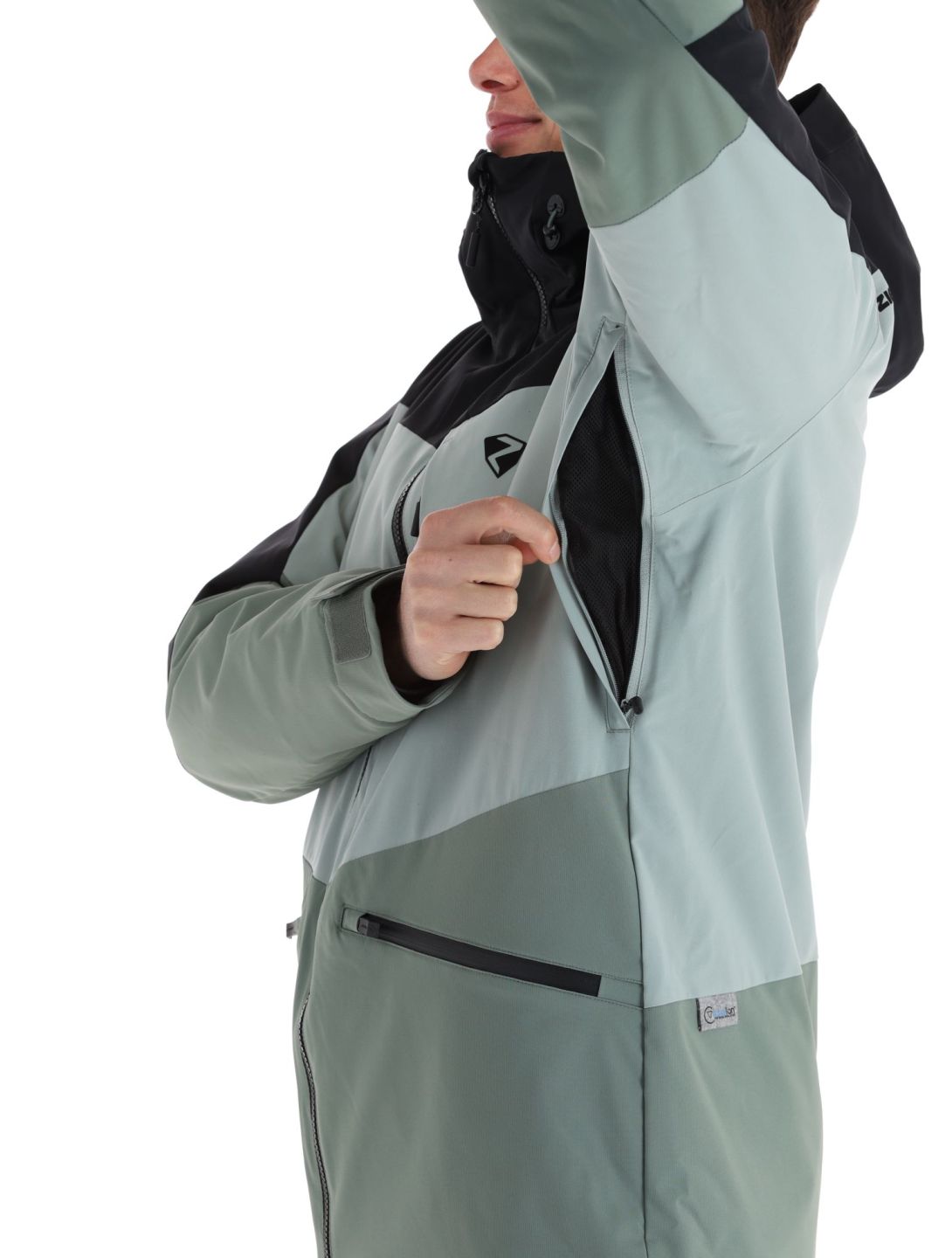 Ziener, Triglav chaqueta de esquí hombres Green Mud negro, verde 