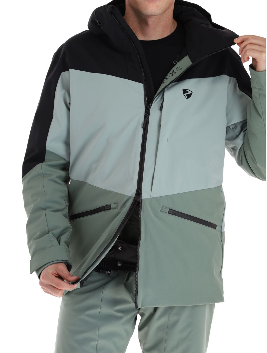 Ziener, Triglav chaqueta de esquí hombres Green Mud negro, verde 