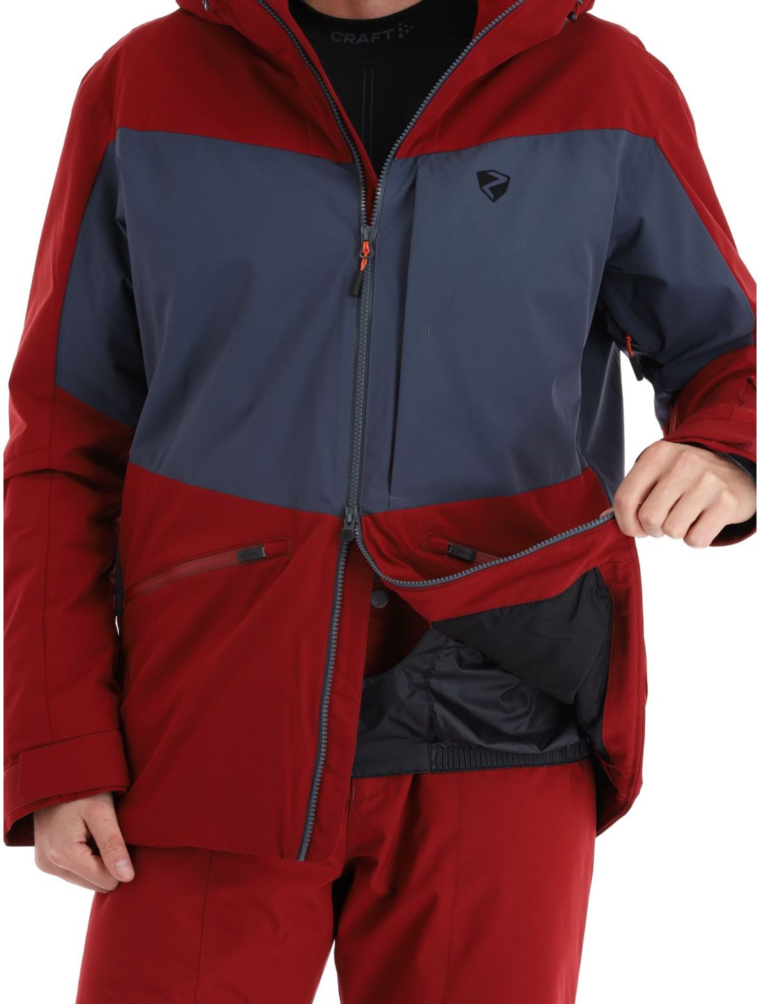 Ziener, Triglav chaqueta de esquí hombres Red Cabin gris, rojo 