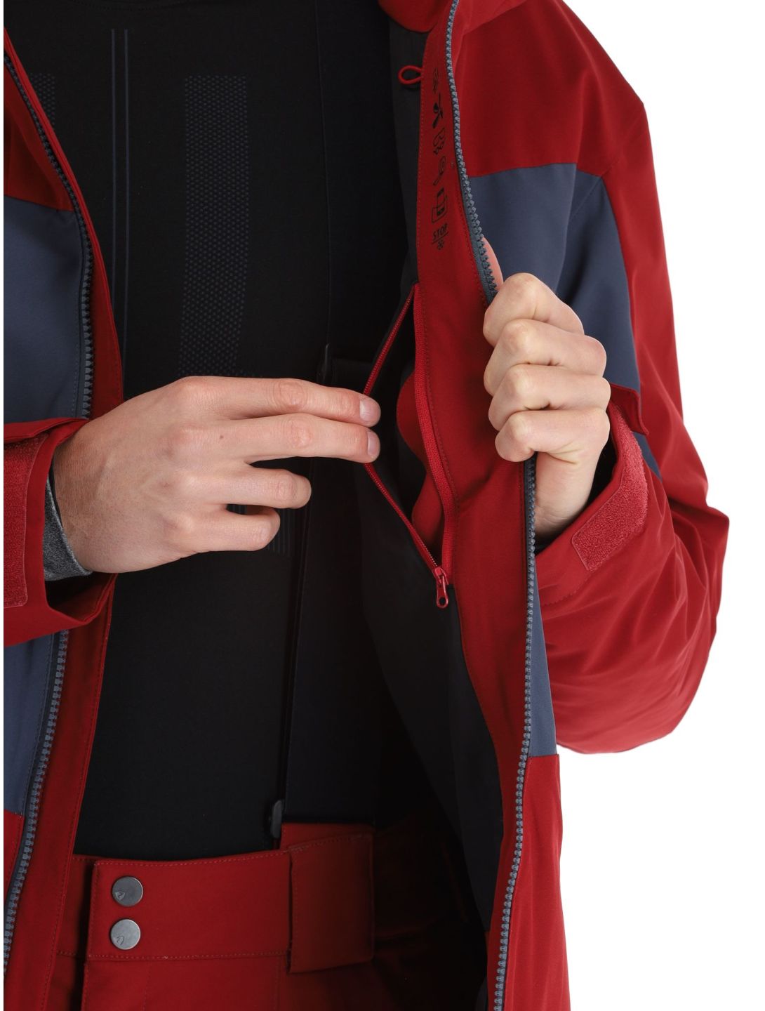 Ziener, Triglav chaqueta de esquí hombres Red Cabin gris, rojo 