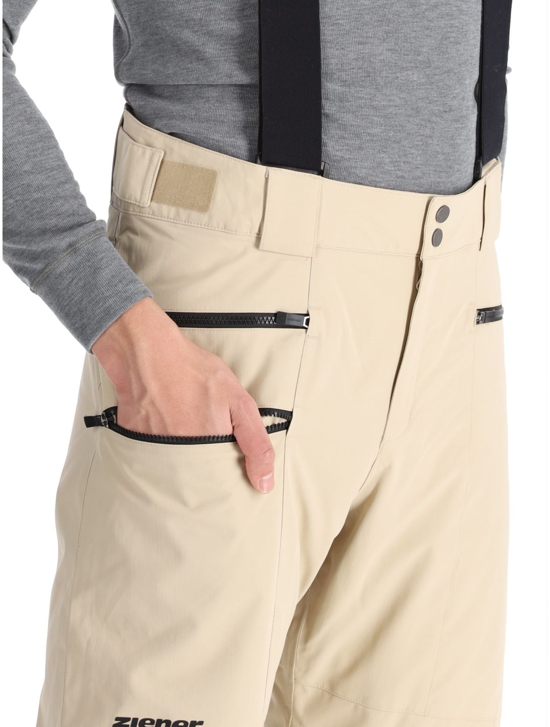 Ziener, Tronador pantalones de esquí hombres Cashew Ripstop beige 