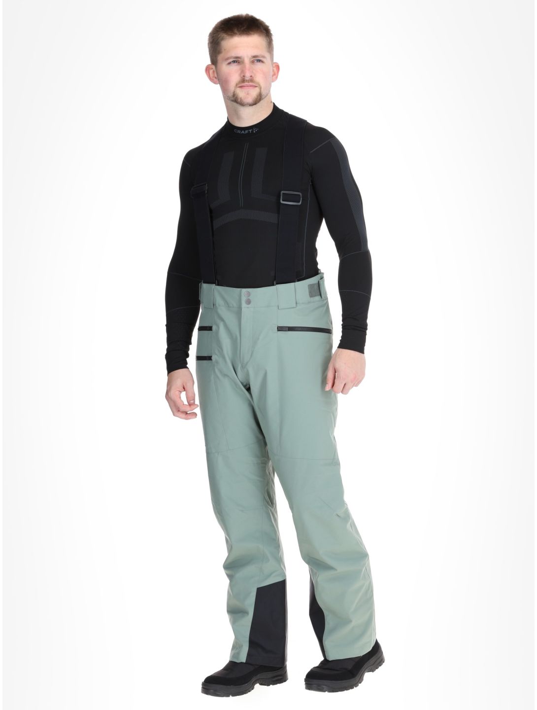 Ziener, Tronador pantalones de esquí hombres Green Mud verde 