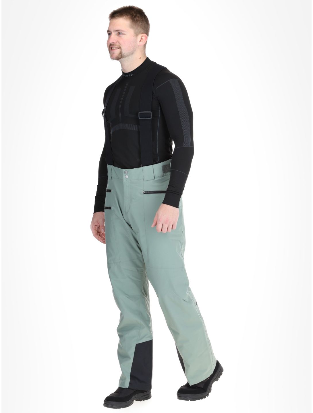 Ziener, Tronador pantalones de esquí hombres Green Mud verde 