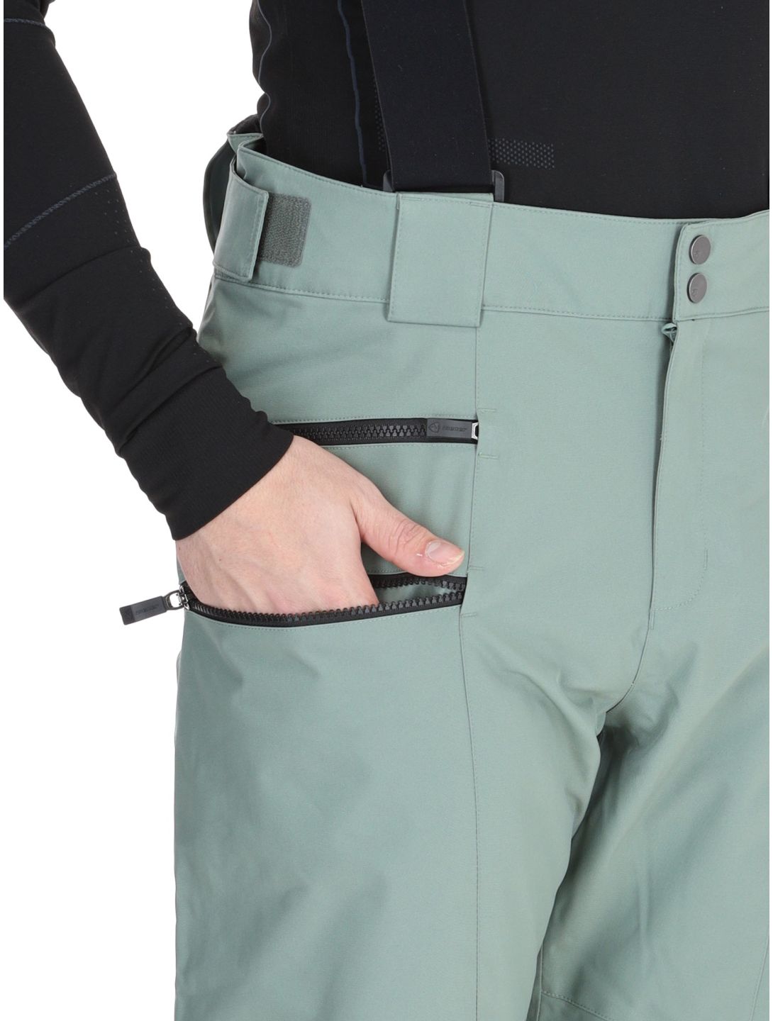 Ziener, Tronador pantalones de esquí hombres Green Mud verde 