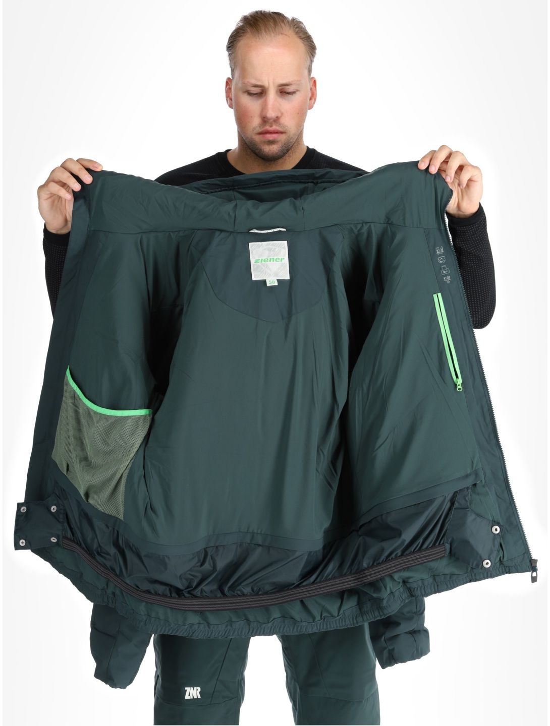 Ziener, Tyers chaqueta de esquí hombres Dark Jungle verde 