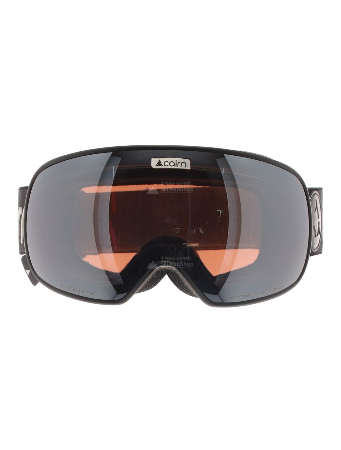 Cairn, Magnetik, ski goggle with interchangeable lenses, black and mat silver 