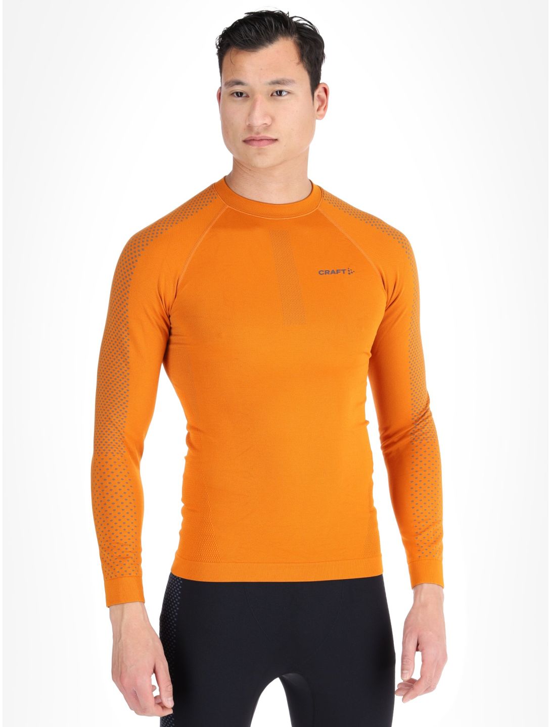 Craft, Adv Warm Intensity LS camisa termoactiva hombres Cara / Granite gris, naranja 