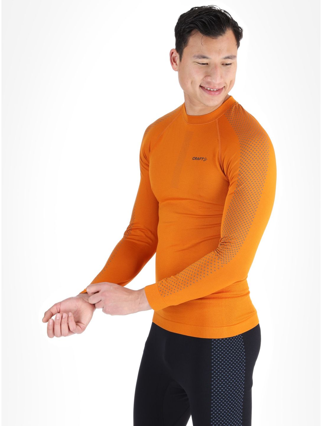 Craft, Adv Warm Intensity LS camisa termoactiva hombres Cara / Granite gris, naranja 