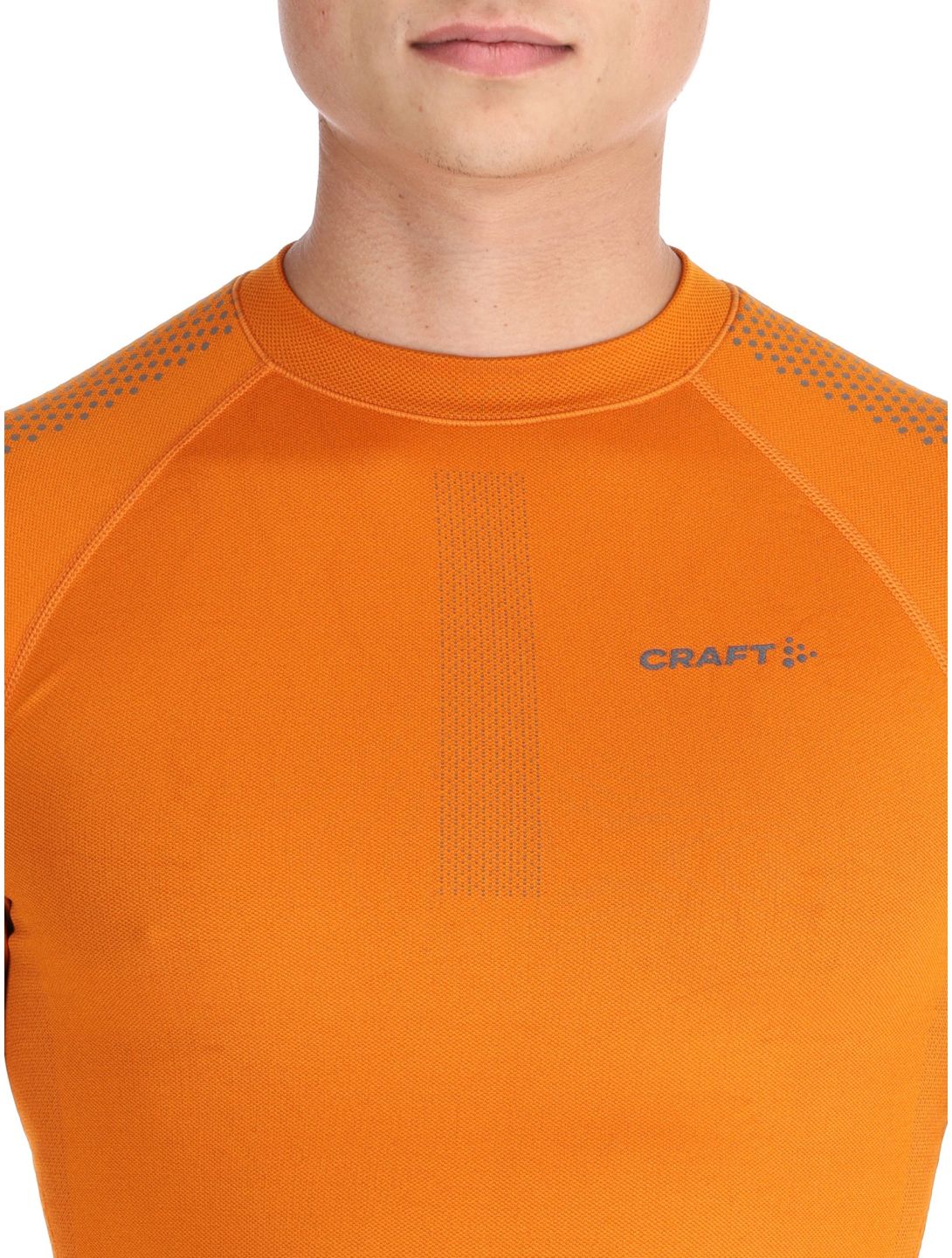 Craft, Adv Warm Intensity LS camisa termoactiva hombres Cara / Granite gris, naranja 