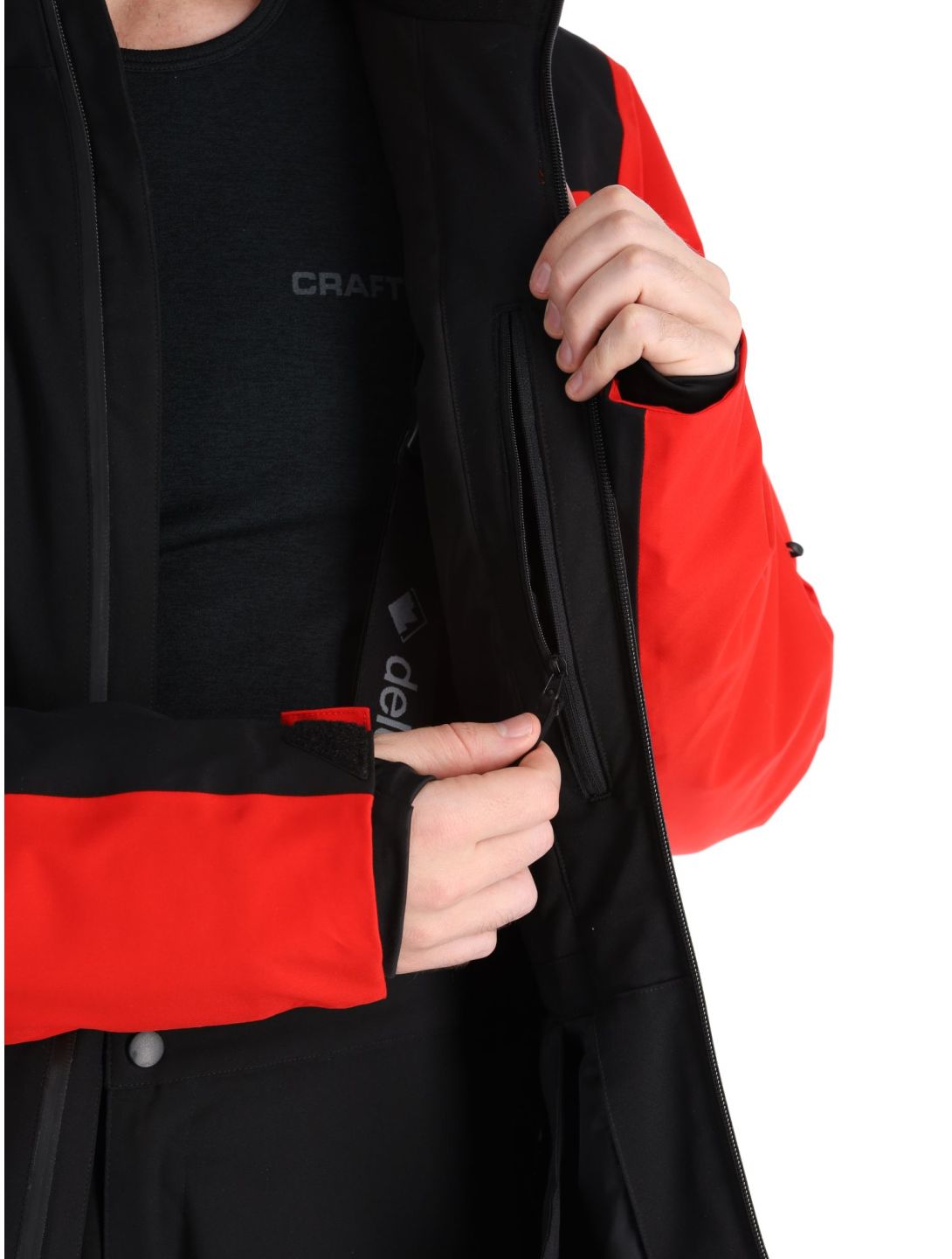 Deluni, Icerocker Plus chaqueta de esquí hombres Black / Red negro, rojo 