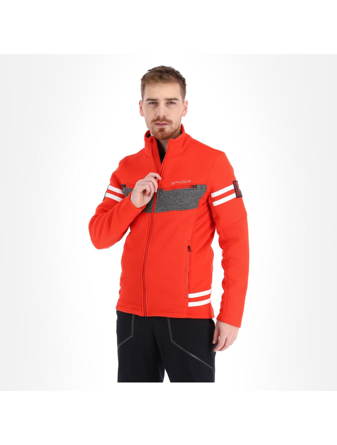 Spyder, Wengen Encore Full Zip chaleco hombres volcano rojo